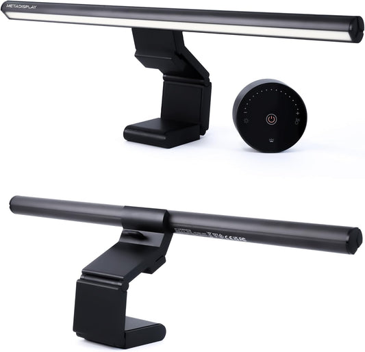 MetaDisplay Monitor Light Bar with Remote, Fit for Curved Monitors/Camera Base, Eye-Care Computer Monitor Lamp, Auto-Dimming Dimmable Screen Light Bar, No Glare Work Office Gaming Desk Lamps