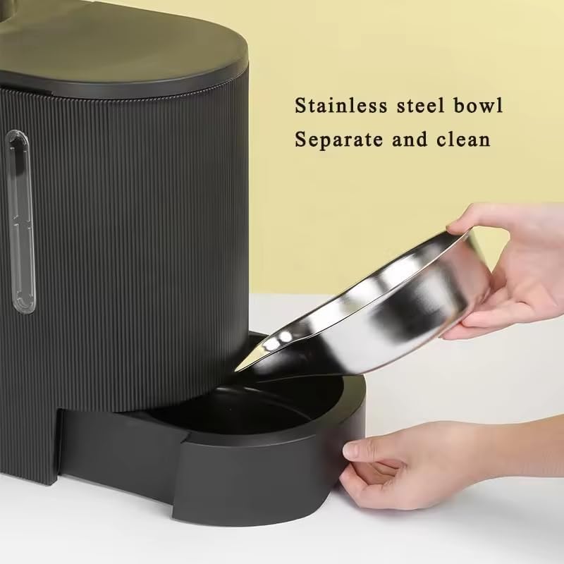 FO5 Smart 6L Automatic Pet Feeder with Camera, Cat & Dog Food Dispenser, ABS + Stainless Steel Bowl, Dual Power Supply