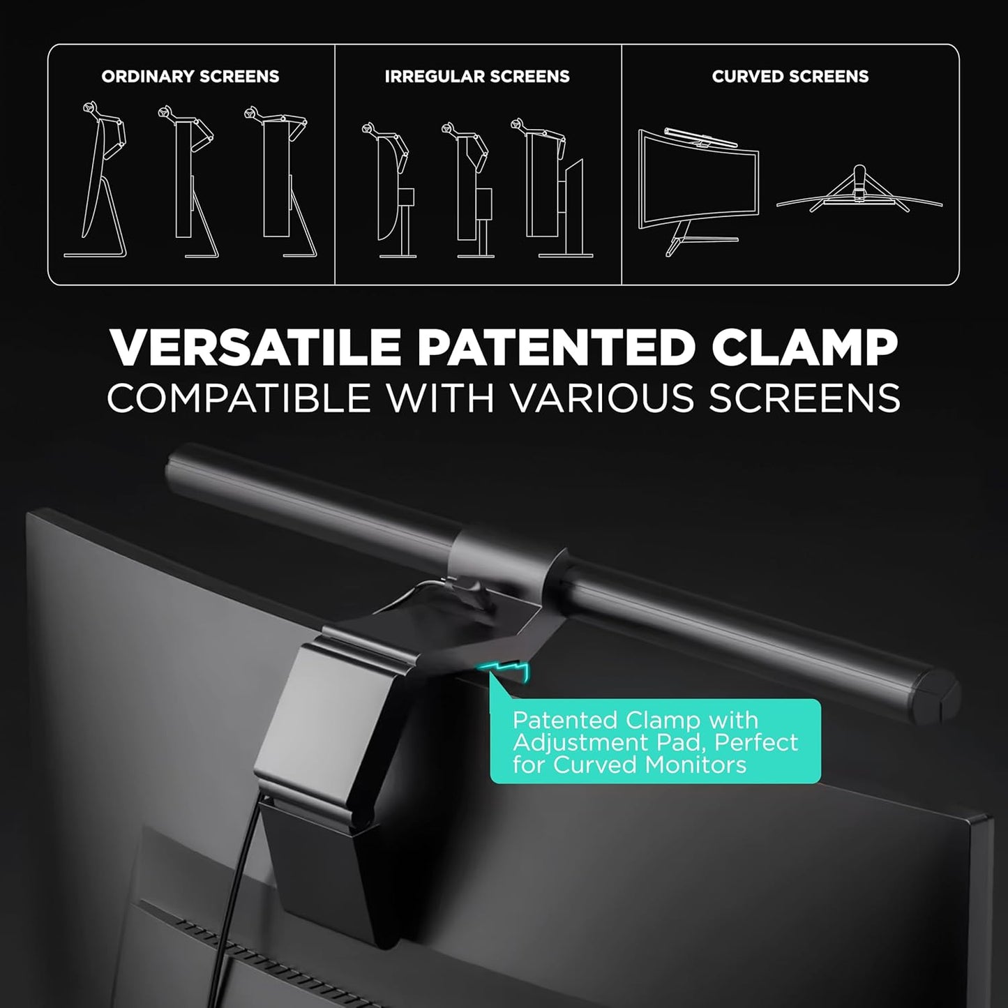 MetaDisplay Monitor Light Bar with Remote, Fit for Curved Monitors/Camera Base, Eye-Care Computer Monitor Lamp, Auto-Dimming Dimmable Screen Light Bar, No Glare Work Office Gaming Desk Lamps