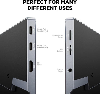 MetaDisplay Portable Monitor MD ECO 15.6" Portable Monitor for Laptop 1920x1080P FHD IPS Ultra Slim Monitor External Screen (MacOS/Windows/Linux/IOS/Android)