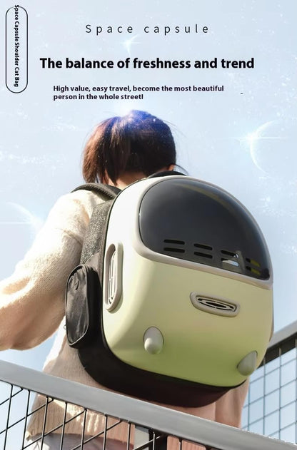 FO5 Space Capsule Pet Carrier Backpack – Transparent Bubble Cat, Dog & Small Pets Carrier, Airline Approved, Breathable Travel Backpack for Hiking, Walking & Outdoor Use