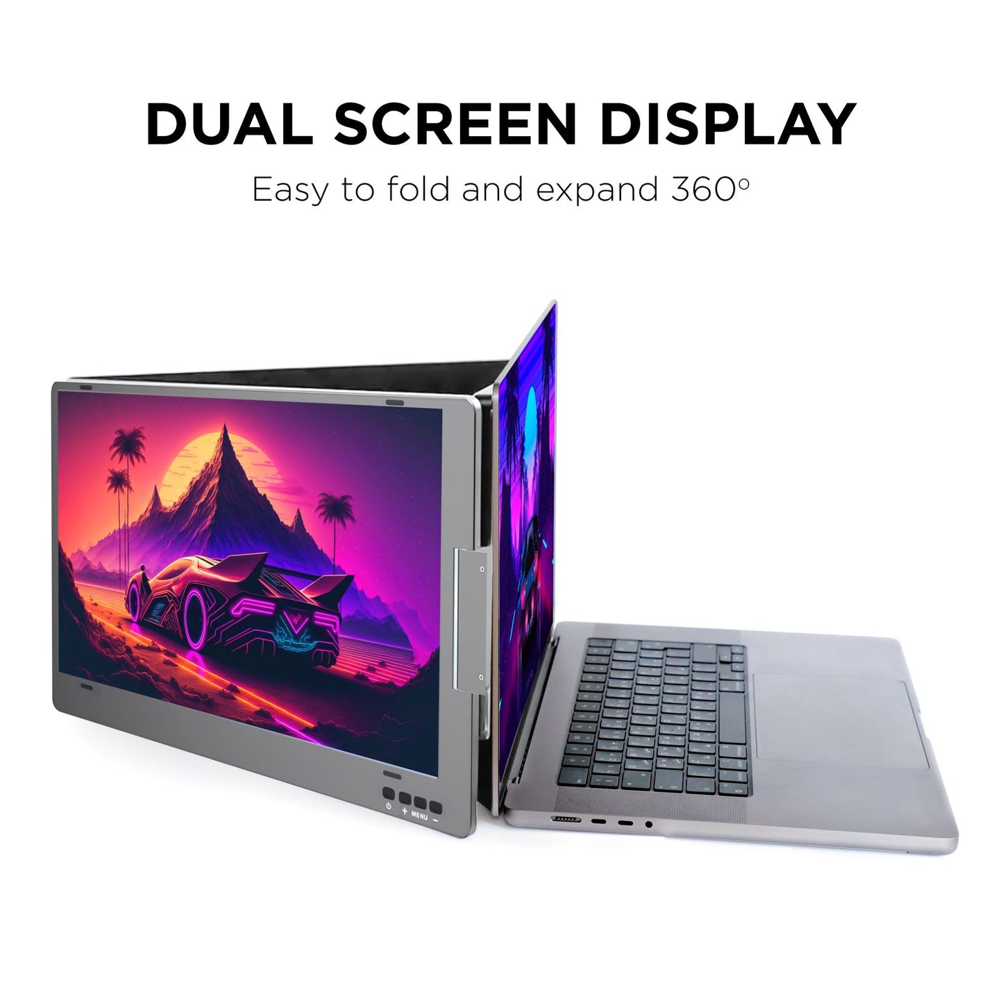 MetaDisplay MD1 Triple Portable Monitor 14inch for Laptop Screen Extender Dual Monitor Extender FHD 1080P IPS Display (macOS/Windows)