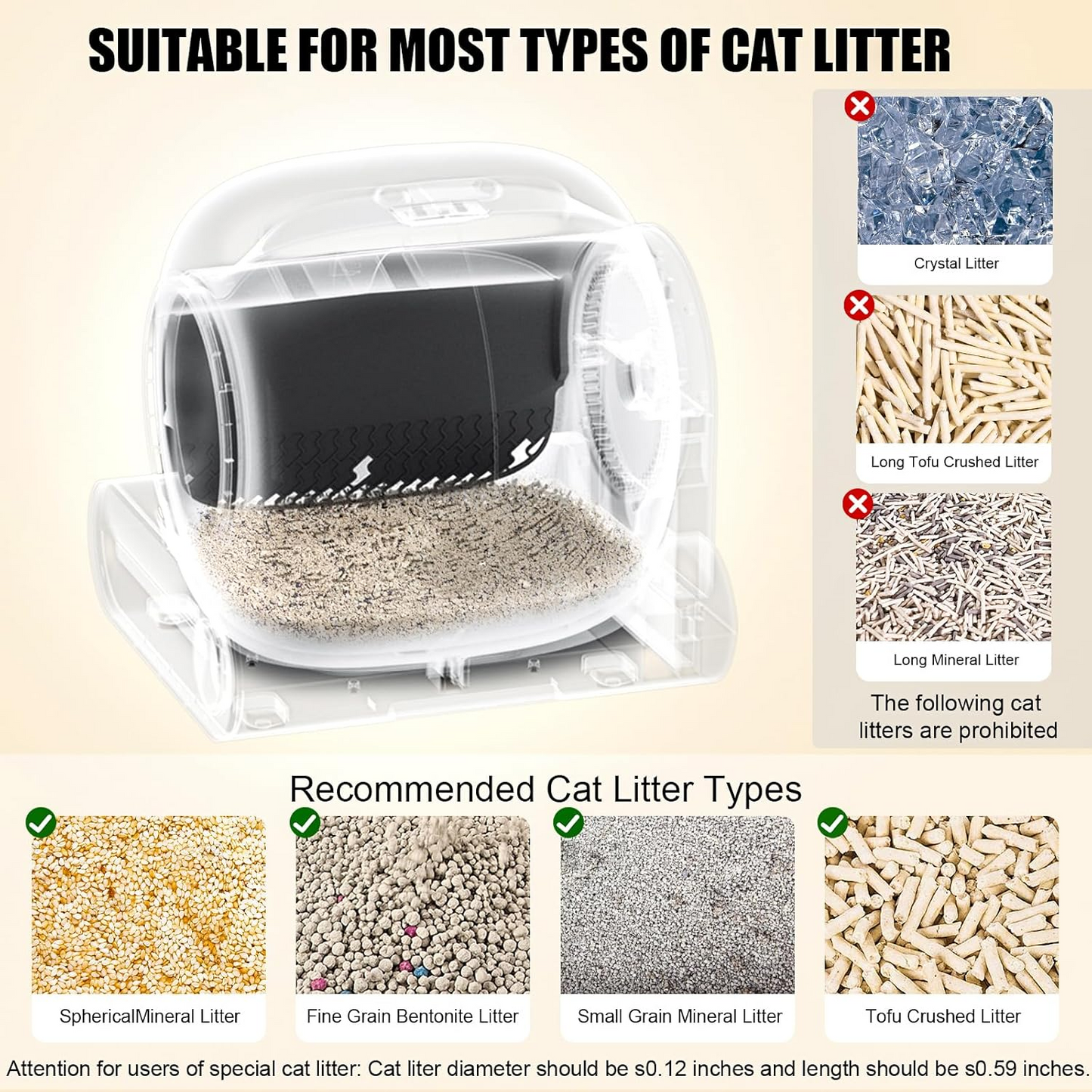 FO5 Self Cleaning Cat Litter Box, Upgraded Automatic Cat Litter Box 65L+ 9L Extra Large Capacity Automatic Cat Litter Box, APP Control/Odor Removal/Safety Protection/Low Noise Litter Box (White)